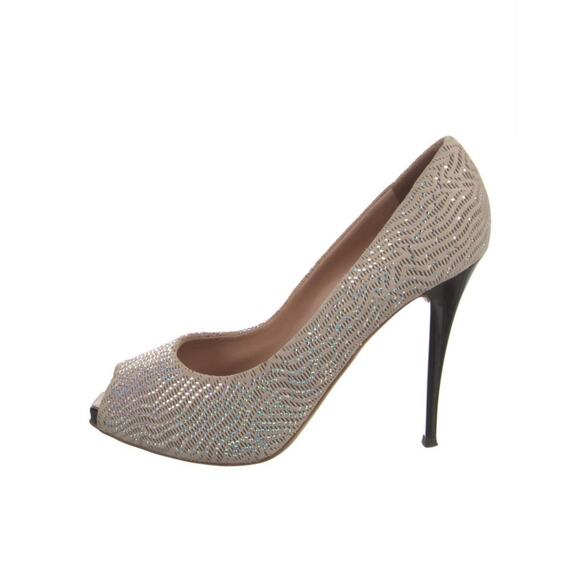 Giuzeppe Zanotti Nude Crystal Embellished Platform Stiletto Heels Pumps EU 38.5 - Picture 3 of 5